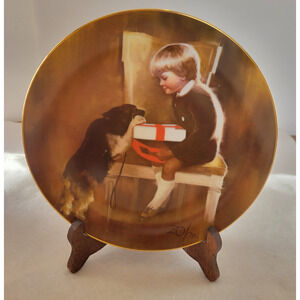 Vtg American Artists Gift For Grandma by Donald Zolan Collectible Plate no stand